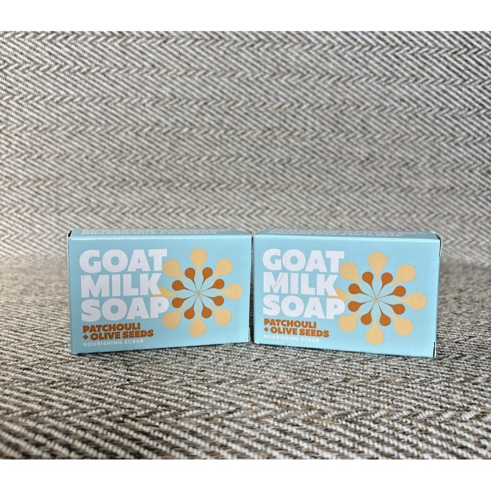2 Patchouli Olive Seed Organic Scrub Bar Goat Milk Soap 3.5oz Made in Greece
